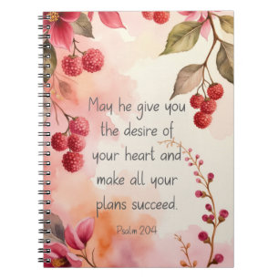 Psalm 20:4 Desire of Your Heart Scripture   Floral Notebook