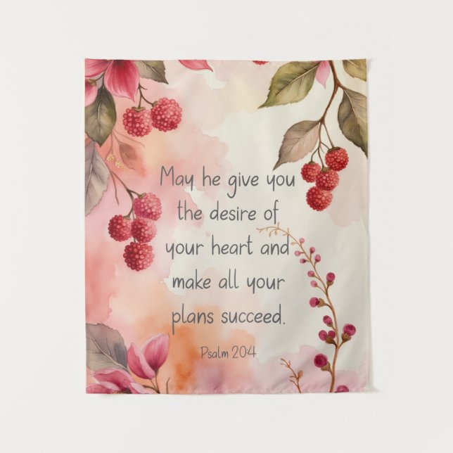 Psalm 20:4 Desire of Your Heart Scripture | Floral Tapestry (Front)