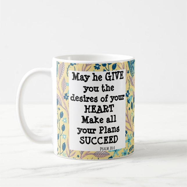 Psalm 20:4 Photo Daughter Graduation Coffee Mug (Left)