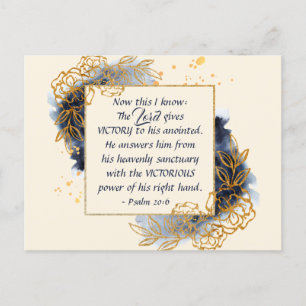 Psalm 20:6 The Lord gives VICTORY to His Anointed Postcard