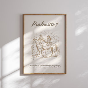 Psalm 20 7 Western Cowgirl Christian Wall Art