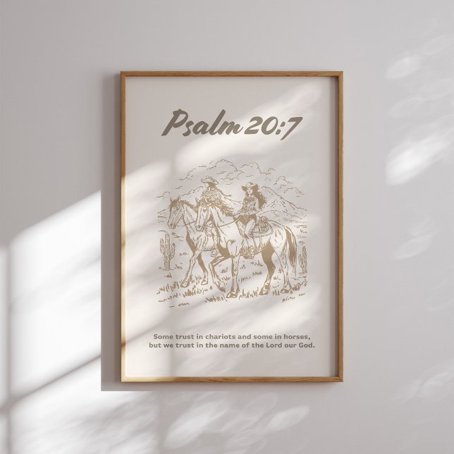 Psalm 20 7 Western Cowgirl Christian Wall Art (Creator Uploaded)