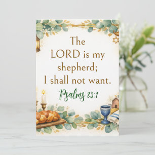 Psalm 23:1 Bible Verse, Eucalyptus, Farmhouse Invitation