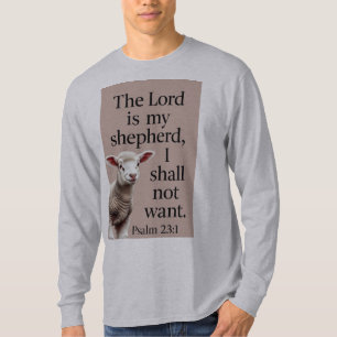 Psalm 23:1 Christian Men's Long Sleeve Tee Shirt
