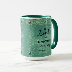 Psalm 23:1 Christian Typography Design Mug