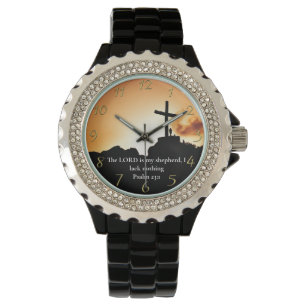 Psalm 23:1 cross on a mountain  watch
