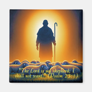 Psalm 23:1 Lord as Shepherd Square Magnet