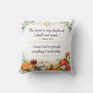 Psalm 23:1, Messianic Jewish Decor, Bible Verse Cushion