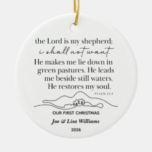 Psalm 23:1 Personalised Christmas Ornament