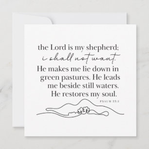 PSALM 23:1 - Personalised Note Card