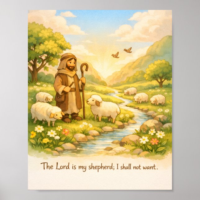 Psalm 23:1 Scripture Poster, The Lord IsMyShepherd Poster (Front)