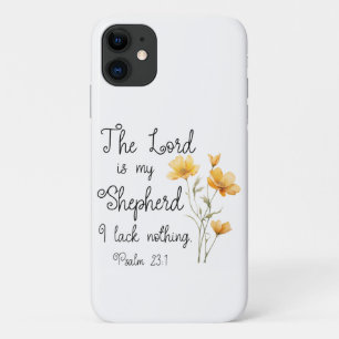 Psalm 23:1 The Lord is my Shepherd Yellow Flower iPhone 11 Case