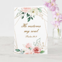 Psalm 23:3 He Restores my Soul Bible Verse & Roses