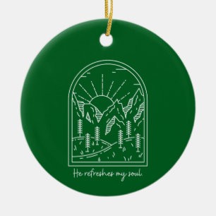 Psalm 23 3 Refreshes Soul Christian Bible Verse Ceramic Ornament