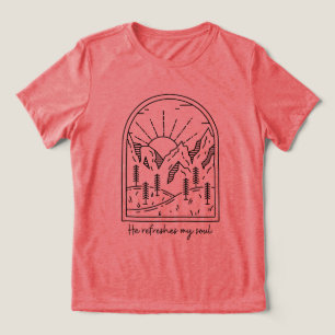 Psalm 23 3 Refreshes Soul Christian Bible Verse Tri-Blend Shirt