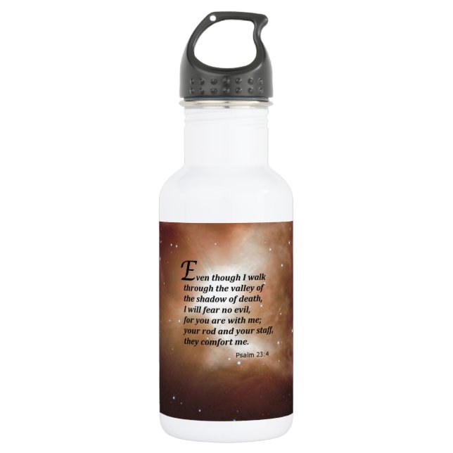 Psalm 23:4 532 ml water bottle (Front)