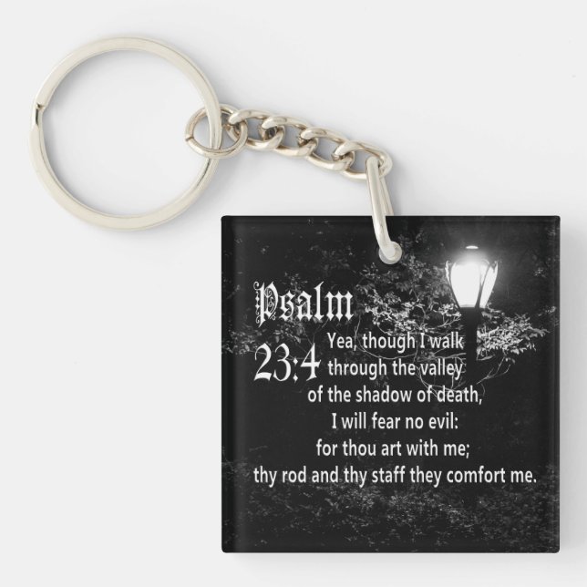Psalm 23:4  Bible Verse Custom Christian Gift Key Ring (Front)