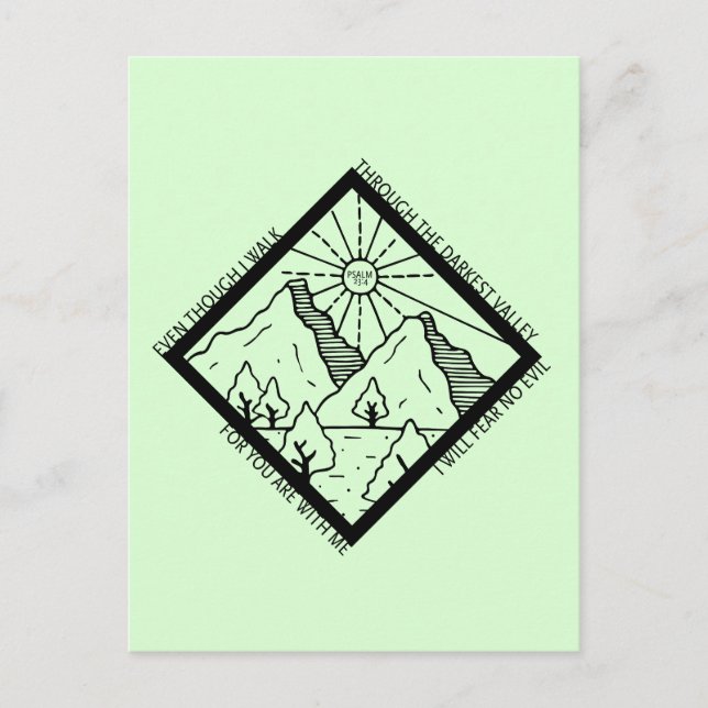 Psalm 23 4 Fear No Evil Christian Bible Verse Postcard (Front)