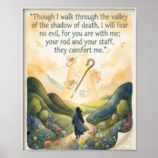 Psalm 23:4 Scripture Poster | Bible Verse Poster
