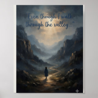 Psalm 23:4 Scripture Poster |Christian Wall Art