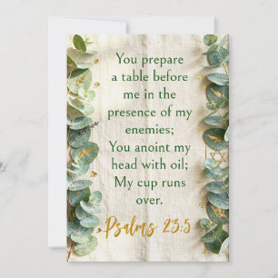 Psalm 23:5 Bible Verse, Floral Eucalyptus Judaica, Invitation