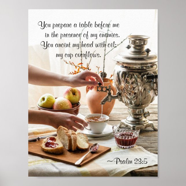 Psalm 23:5 You prepare a table before me, Bible Poster (Front)