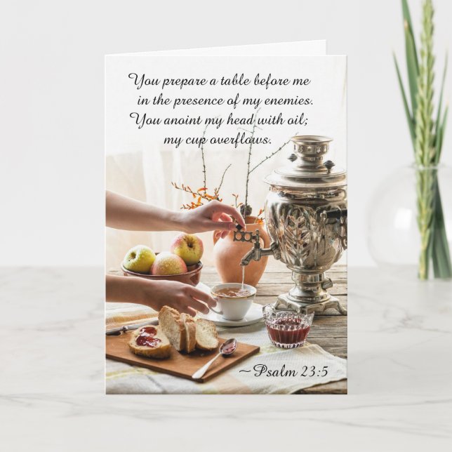 Psalm 23:5 You prepare a table before me, Bible Thank You Card (Front)