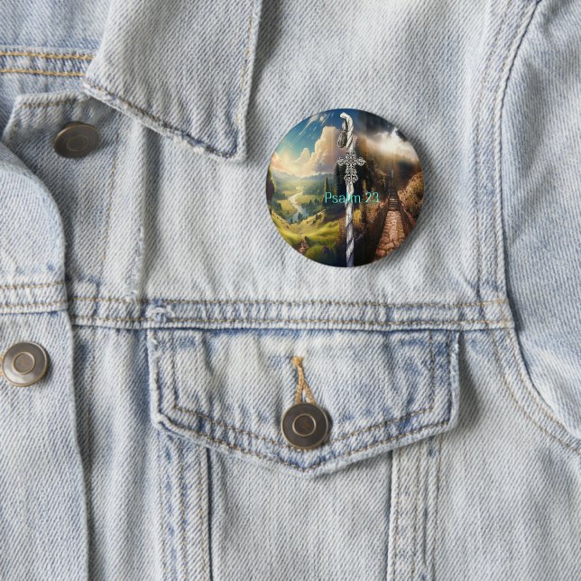 Psalm 23 6 cm round badge (In Situ)
