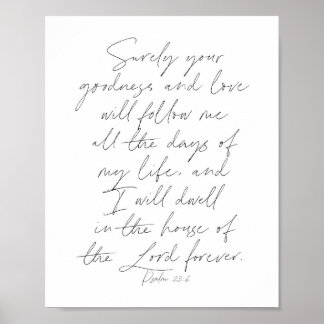 Psalm 23:6 Script Poster