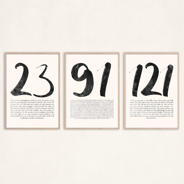 Psalm 23, 91 & 121 Wall Art Set - Scripture Prints (Creator Uploaded)