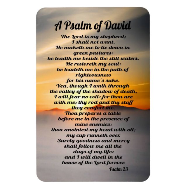 Psalm 23: A Psalm of David Magnet (Vertical)