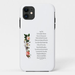 Psalm 23, A Song of David, Botanical iPhone case 