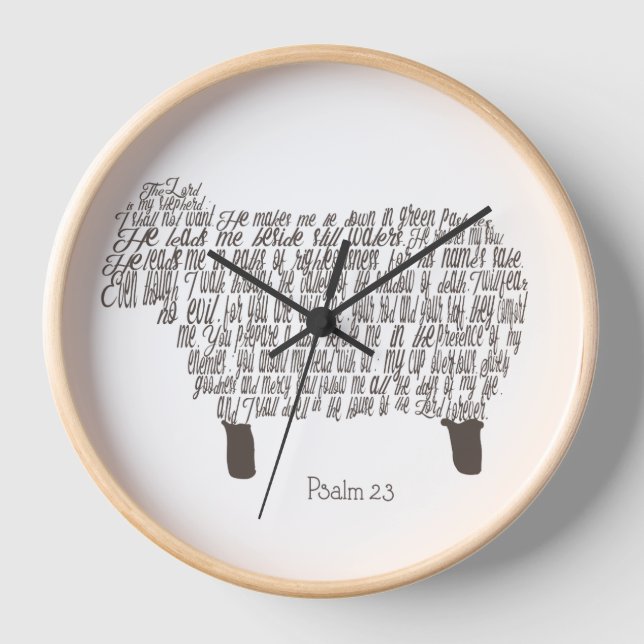 Psalm 23 Art Christian Clock (Front)