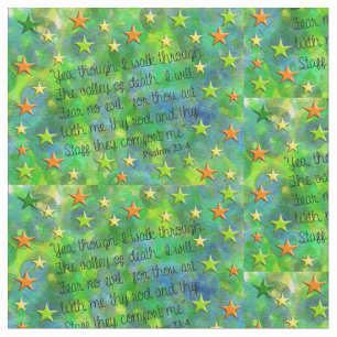 Psalm 23 Artsy Green  Fabric