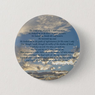 Psalm 23 Beautiful Bible Verse Christian 6 Cm Round Badge