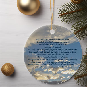Psalm 23 Beautiful Bible Verse Christian Ceramic Ornament