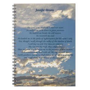 Psalm 23 Beautiful Bible Verse Christian Monogram Notebook