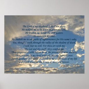 Psalm 23 Beautiful Bible Verse Christian Poster