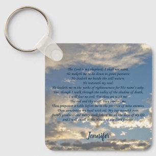 Psalm 23 Beautiful Christian Bible Verse Custom Key Ring