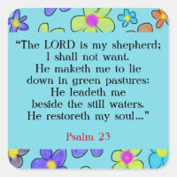 Psalm 23 Bible Prayer Flower Blue