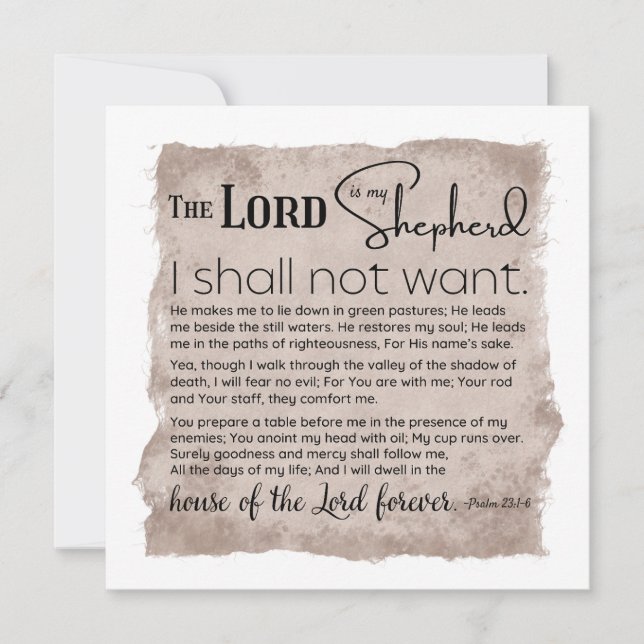 Psalm 23 Bible Scripture Vintage Paper (Front)
