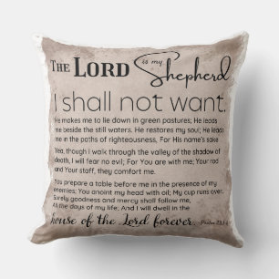 Psalm 23 Bible Scripture Vintage Paper Cushion