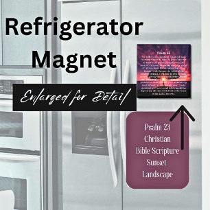 Psalm 23 Bible Verse Sunset Tree Magnet