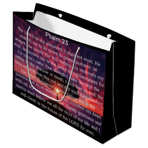 Psalm 23 Bible Verse Tree Christian Large Gift Bag