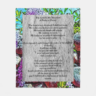 Psalm 23 biblical quote fleece blanket