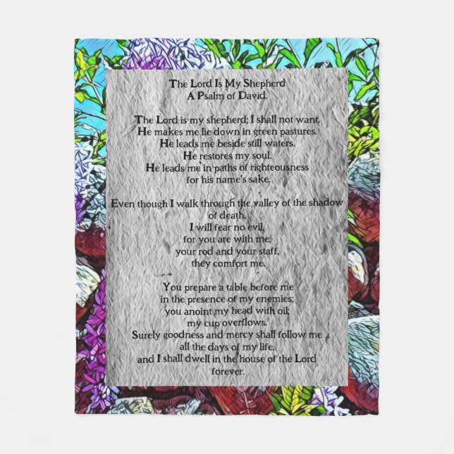 Psalm 23 biblical quote fleece blanket (Front)