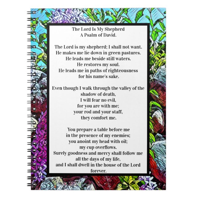 Psalm 23 biblical quote notebook (Front)