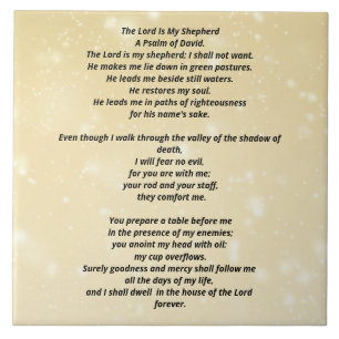 Psalm 23 biblical quotes ceramic tile