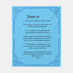 Psalm 23 blue border  fleece blanket
