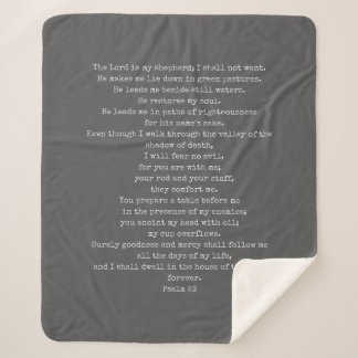 Psalm 23 Charcoal Sherpa Blanket CUSTOMISABLE
